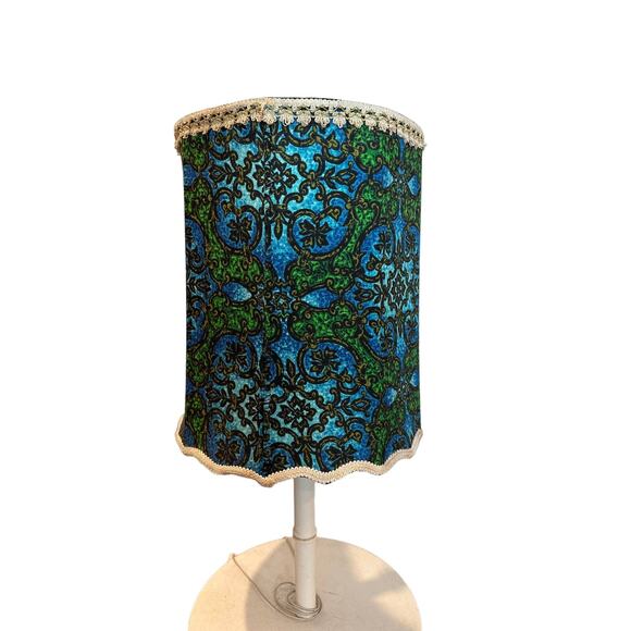Vintage Lamp Shade & Matching Retro Pillow Cover Sham - Picture 1 of 8